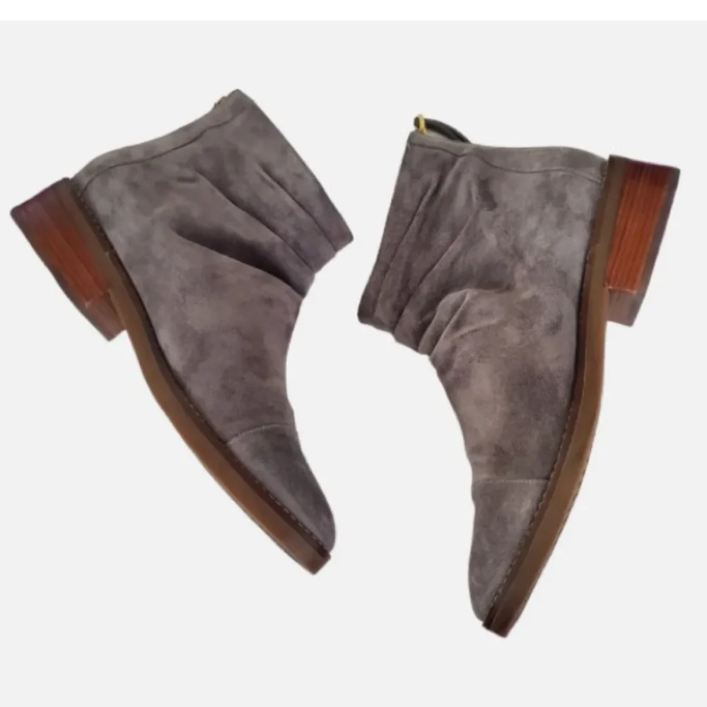 Gray Suede Ankle Boots - Picture 5 of 12